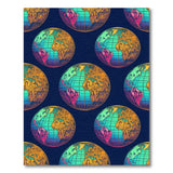 Global Faces Blue Teal Globe Area Rug
