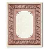Ornate Greek Key Beige Border Area Rug