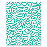 Teal Wavy Scribble Abstract Area Rug