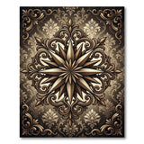 Elegant Gold Starburst Damask Area Rug