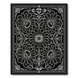Elegant Black White Floral Mandala Area Rug