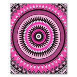 Boho Chic Pink Vibrant Pink Mandala Boho Area Rug