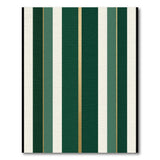 Emerald Green Gold Striped Area Rug