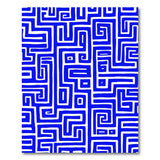 Blue Geometric Maze Area Rug