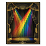 Rainbow Chevron Area Rug with Gold Accents