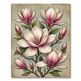 Vintage Blush Magnolia Floral Rug