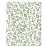 Green Sketch Floral Leaf Area Rug