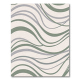 Sweeping Green Wave Abstract Area Rug