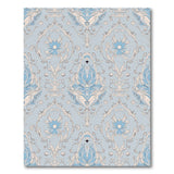 Blue and Teal Vintage Blue Damask Floral Area Rug