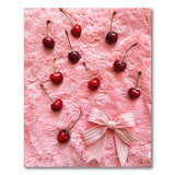 Playful Cherry Bow Pink Area Rug