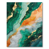 Teal Marble Swirl Gold Area Rug