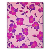 Blush Pink Purple Floral Area Rug