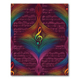 Multi-color and Patterns Rainbow Musical Notes Abstract Area Rug