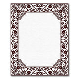 Red Border Ornate Red Floral Border Area Rug