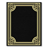 Art Deco Gold Border Black Area Rug