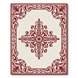 Red Ornate Floral Medallion Persian Rug