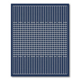 Navy Blue Geometric Grid Area Rug