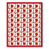Red Minnesota State Outline Geometric Area Rug