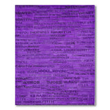 Purple Distressed Script Area Rug