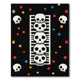 Stacked Skulls Vibrant Dots Black Area Rug