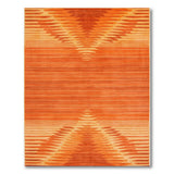 Orange Vibrant Orange Geometric Abstract Area Rug