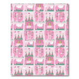 ODIKA Washable Pink Castle Kids Area Rug - Non-Slip Low Pile Playroom Rug