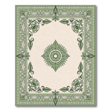 Ornate Green Persian Medallion Green Rug