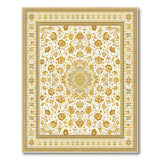 Gold and Silver Elegant Gold Persian Medallion Area Rug
