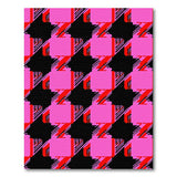Bold Pink Houndstooth Geometric Area Rug