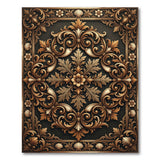 Opulent Gold Baroque Floral Area Rug