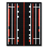 Bold Red White Geometric Modern Area Rug