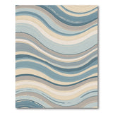 Abstract Area Wavy Blue Teal Abstract Area Rug
