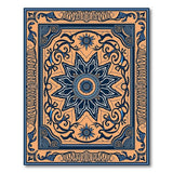 Orange Navy Medallion Persian Area Rug