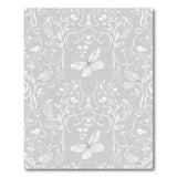 Grey Butterfly Floral Vine Area Rug