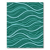 Coastal Beach Blue and Teal Teal Wave Abstract Area Rug