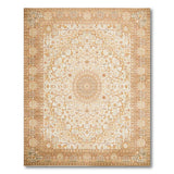 Ivory Gold Medallion Traditional Persian Rug