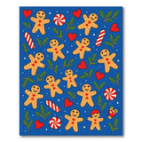 Festive Gingerbread Men Holiday Area Rug