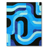 Geometric Modern Blue and Teal Bold Blue Geometric Abstract Area Rug
