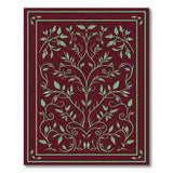 Burgundy Emerald Vine Floral Area Rug