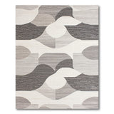 Modern Grey Geometric Abstract Geometric Modern Area Rug