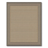 Beige and Neutral Beige Geometric Border Area Rug