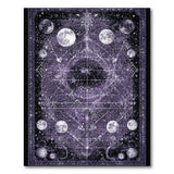 ODIKA Washable Celestial Moon Area Rug - Vintage Purple Gothic Sacred Geometry Low Pile