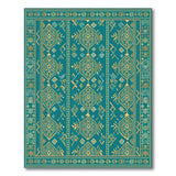 Heritage Tribal Blue and Teal Geometric Heritage Tribal Area Rug