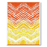 Vibrant Orange-Yellow Chevron Gradient Area Rug