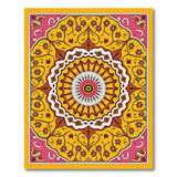 Vibrant Pink Yellow Mandala Persian Rug