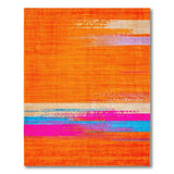 Vibrant Orange Abstract Brushstroke Area Rug