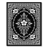 Black and White Elegant Black White Persian Floral Area Rug