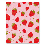 Playful Pink Strawberry Pattern Area Rug