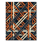 Bold Orange Geometric Crosshatch Area Rug