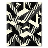 Black White Geometric Infinite Stairs Area Rug